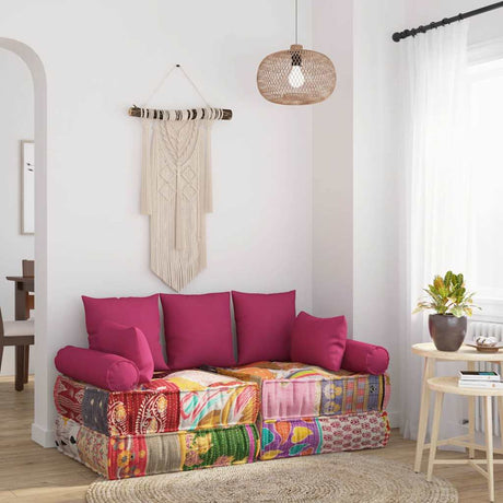 Vidaxl 7 pièces coussin décorative set tissu rose