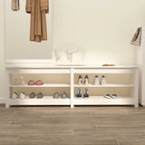 Vidaxx banc à chaussures 160x36,5x50 cm bois de pin massif blanc