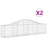 Vidaxl Schans kurve 2 st hvælvede 200x30x40 60 cm galvaniseret jern