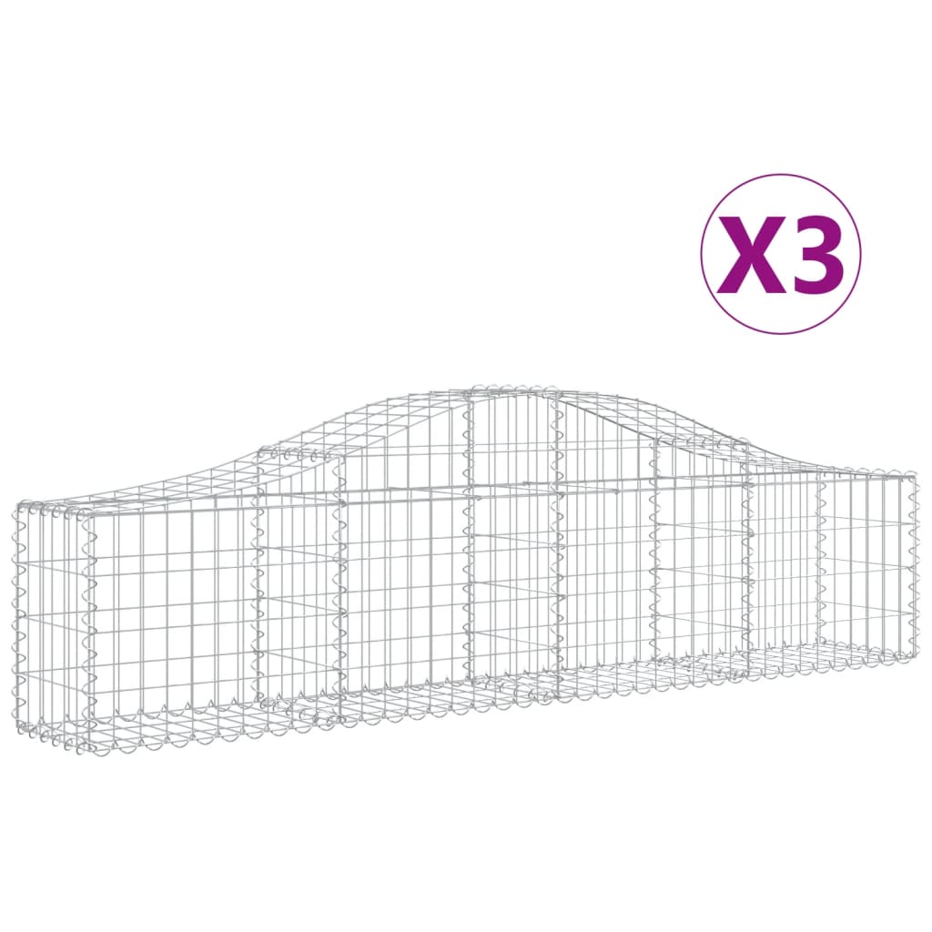 Cestas Vidaxl Schans 3 st 200x30x40 60 cm de hierro galvanizado