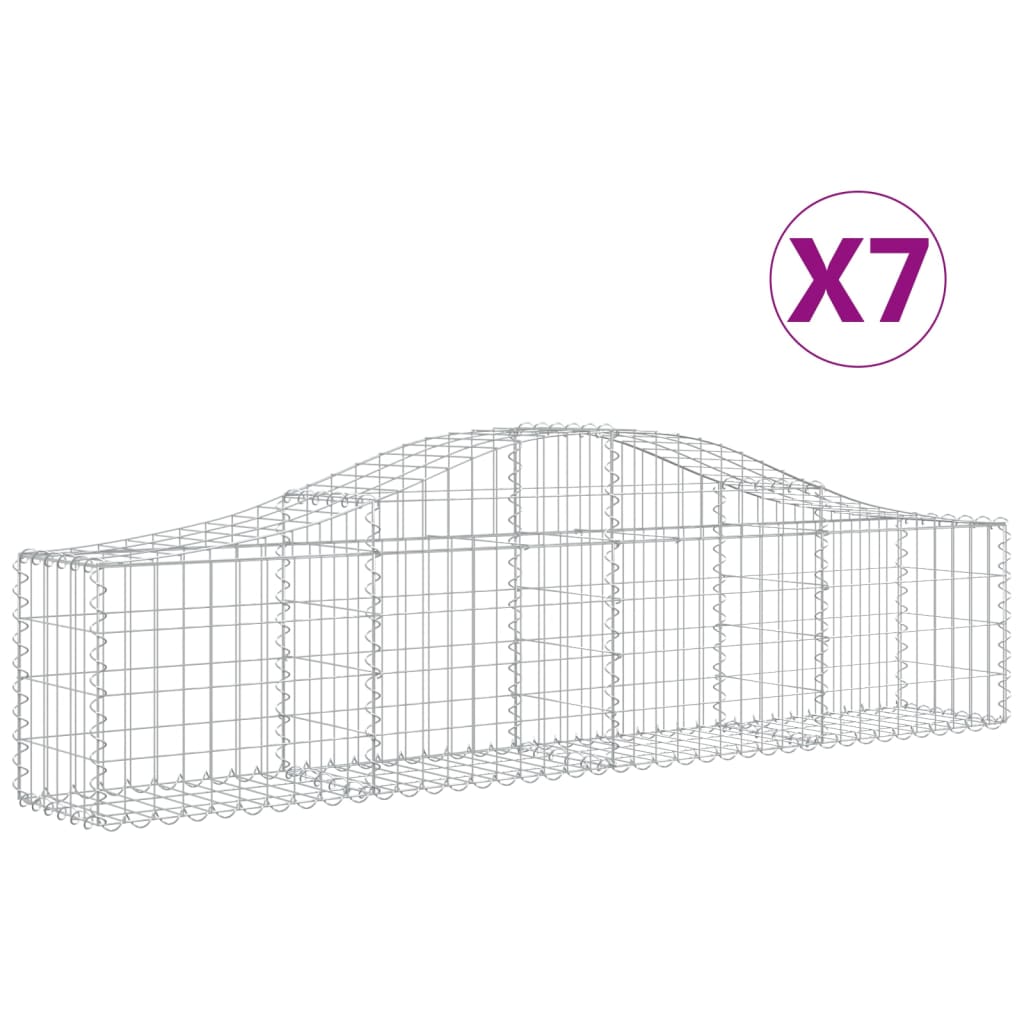 Cestas Vidaxl Schans 7 st 200x30x40 60 cm de hierro galvanizado