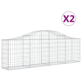 Vidaxl Schans kurver 2 st Vaulted 200x30x60 80 cm galvanisert jern