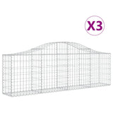 Vidaxl Schans Cestini 3 Stault 200x30x60 80 cm Galvanizzato