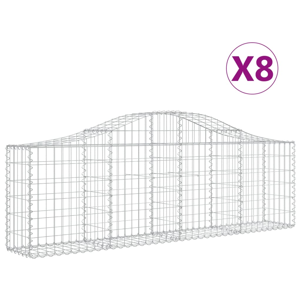 Vidaxl Schans Koše 8 St. Kleated 200x30x60 80 cm galvanizované železo