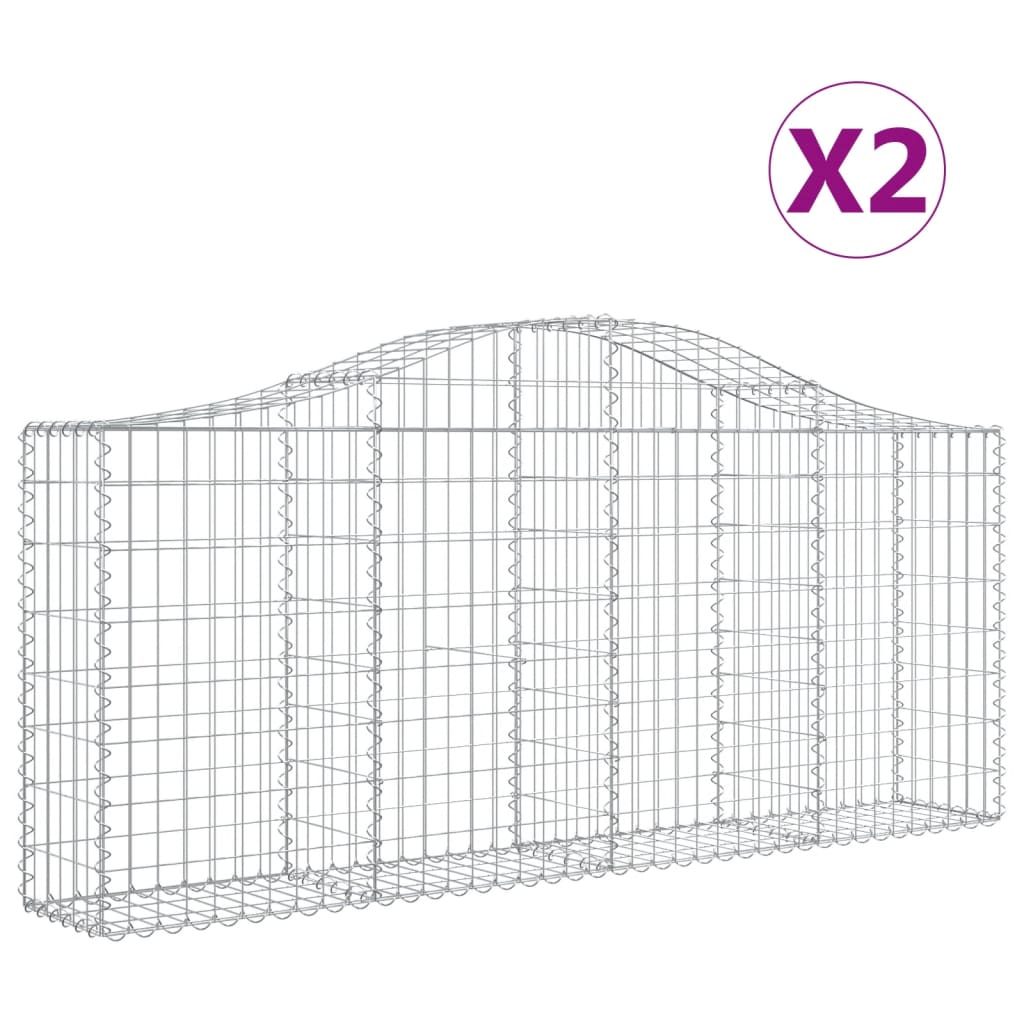 Vidaxl Schloss Kuerf 2 strad 200x3x80 100 cm galvaniséiert Eisen