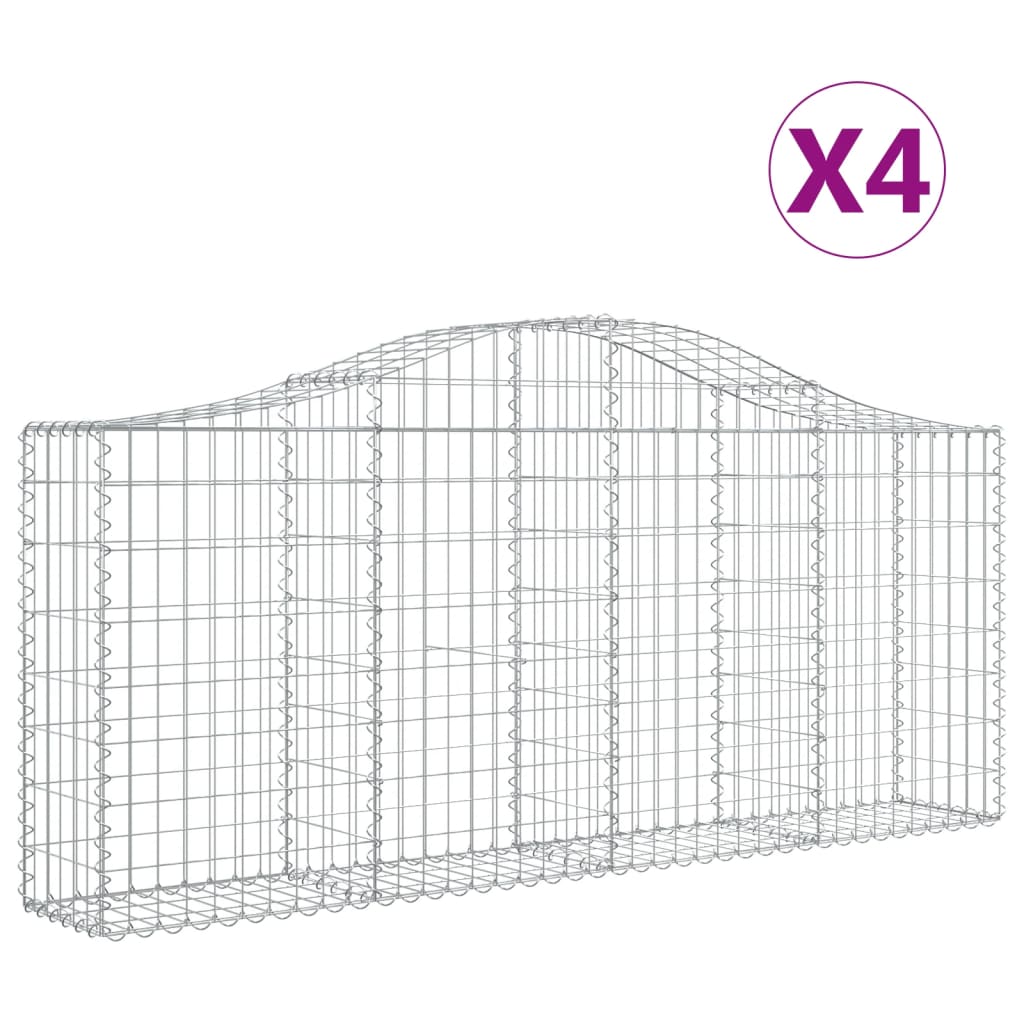 Vidaxl Schans Körbe 4 ST Gewölbe 200x30x80 100 cm verzinktes Eisen