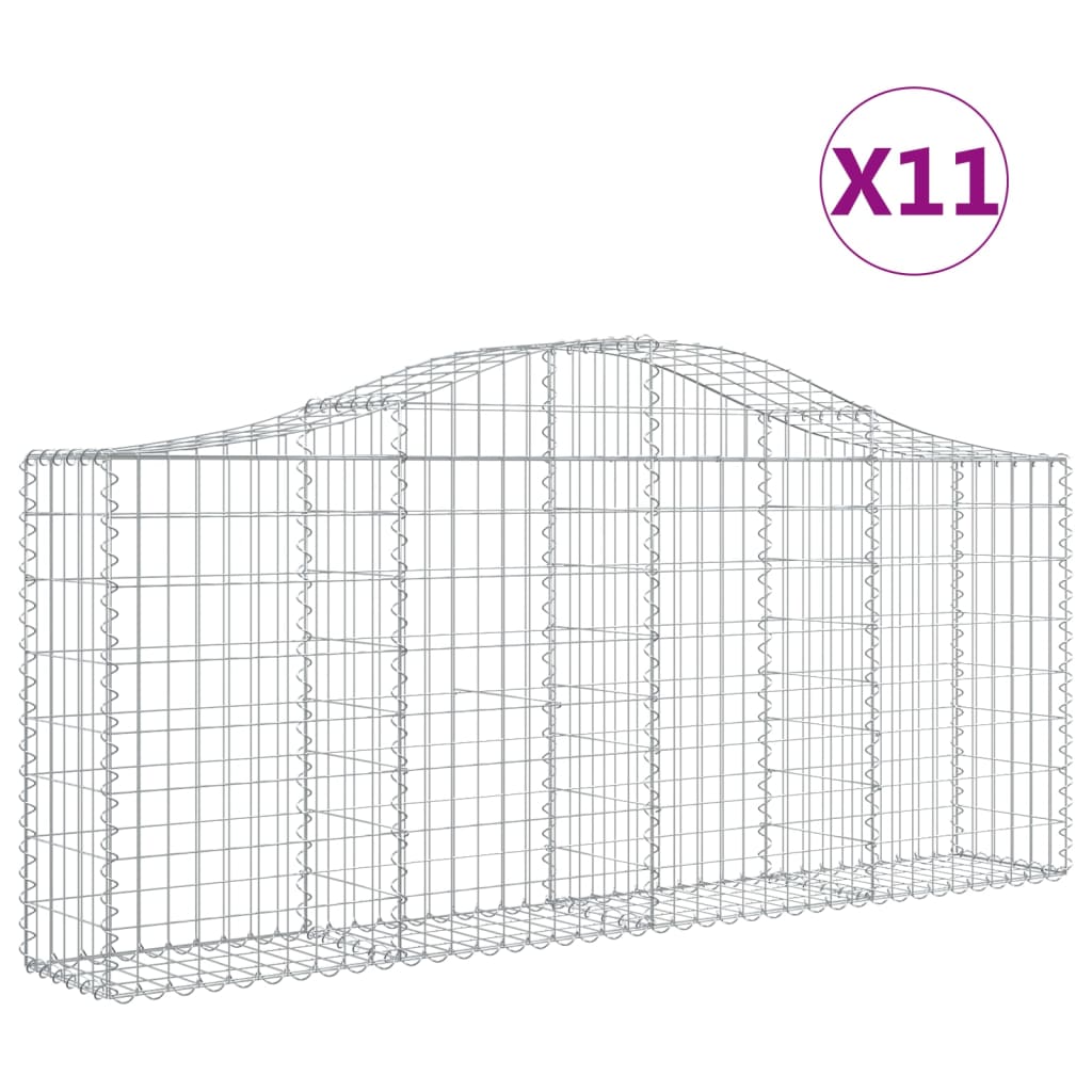 Cestas Vidaxl Schans 11 st 200x30x80 100 cm de hierro