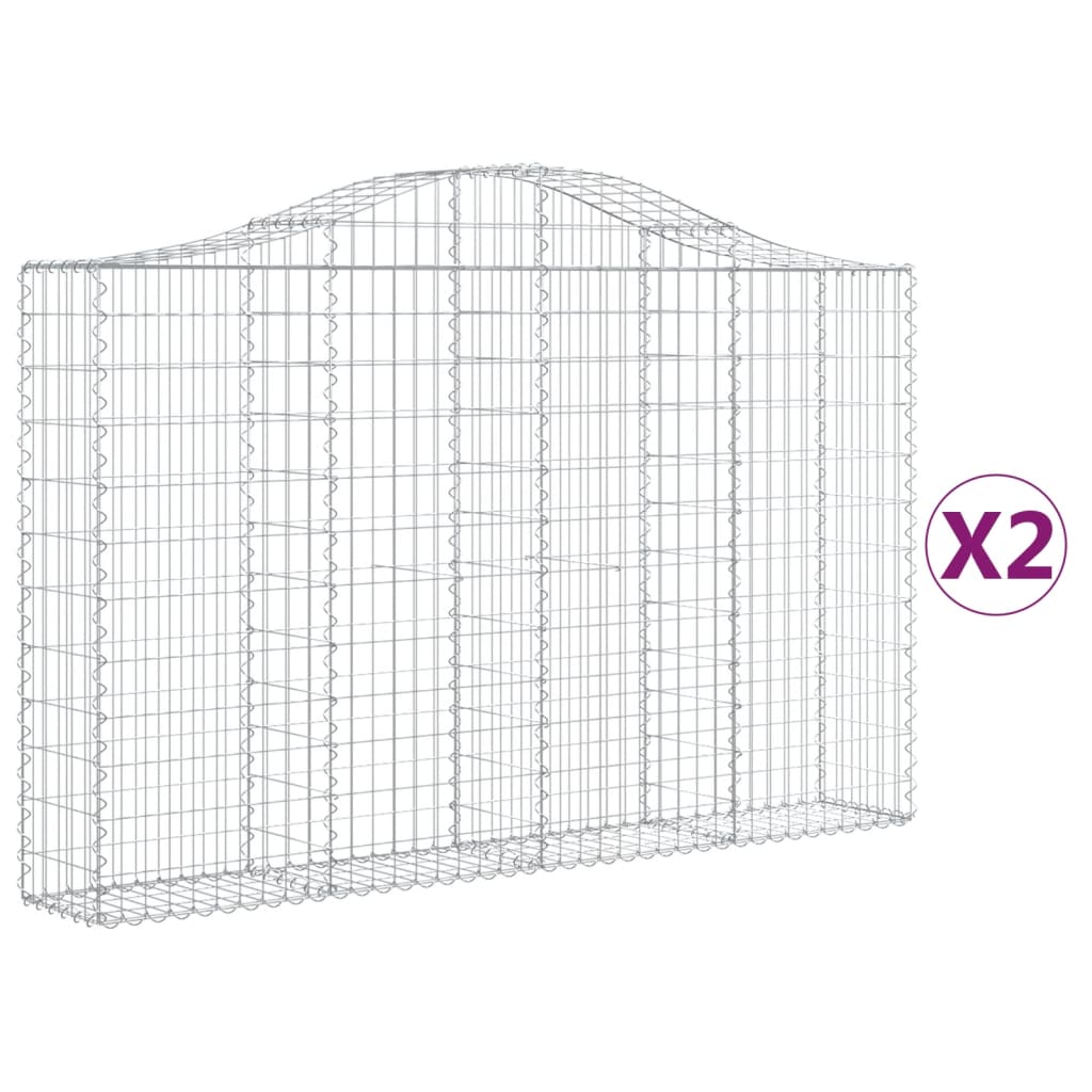 VidaXL Schans baskets 2 ST vaulted 200x30x120 140 cm iron