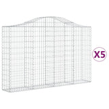 Vidaxl Schans kurver 5 st Vaulted 200x30x120 140 cm jern