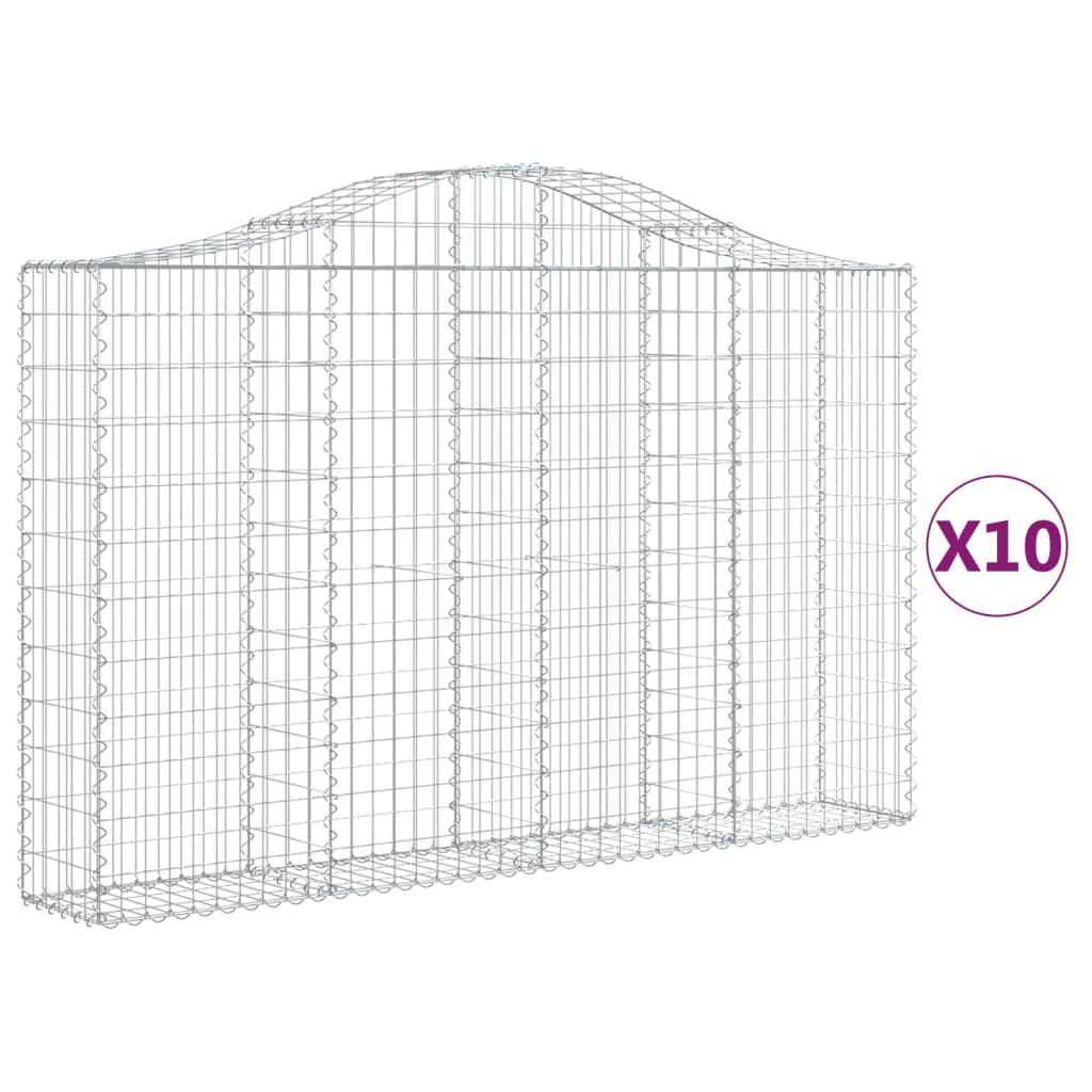 Vidaxl Schans Pankets 10 ST Voûté 200x30x120 140 cm fer