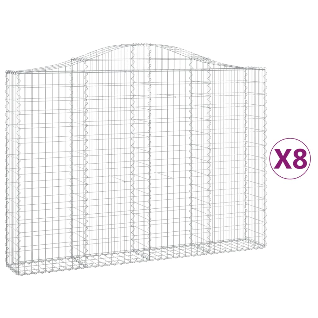 Vidaxl Schans Kosze 8 ST sklepione 200x30x140 160 cm żelazo