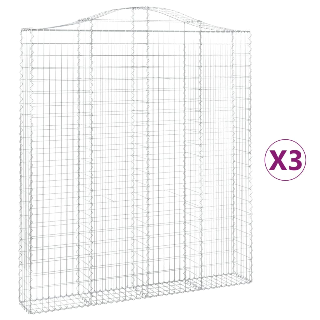 Vidaxl Schans baskets 3 ST vaulted 200x30x220 240 cm iron