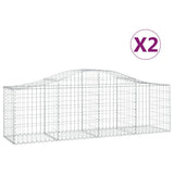 VidaXL Schans baskets 2 st vaulted 200x50x60 80 cm galvanized iron