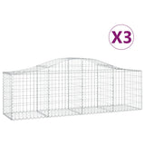 VidaXL Schans baskets 3 st vaulted 200x50x60 80 cm galvanized iron