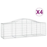 VidaXL Schans baskets 4 st vaulted 200x50x60 80 cm galvanized iron