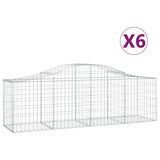 VidaXL Schanskorven 6 st gewelfd 200x50x60 80 cm gegalvaniseerd ijzer