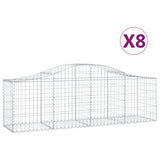 Vidaxl Schans kurver 8 st Vaulted 200x50x60 80 cm galvanisert jern