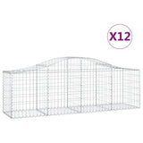 VidaXL Schans baskets 12 st vaulted 200x50x60 80 cm galvanized iron