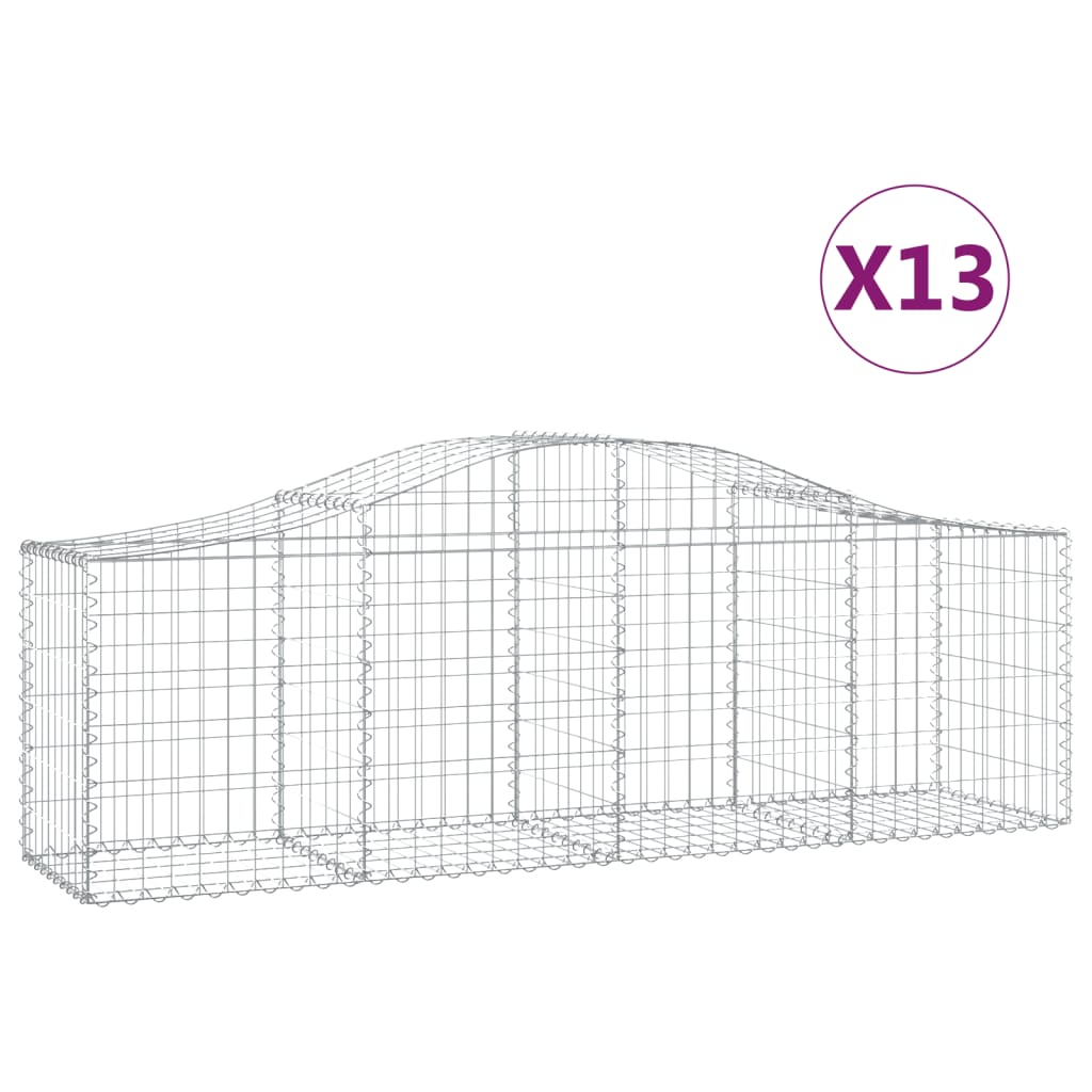 Vidaxl Schans kurver 13 St Vaulted 200x50x60 80 cm galvanisert jern