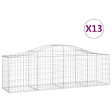 VidaXL Schans baskets 13 st vaulted 200x50x60 80 cm galvanized iron