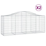 Vidaxl Schans Cesti 2 a volta a volta 200x50x80 100 cm Galvanized Iron