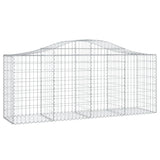 VidaXL Schans baskets 3 st vaulted 200x50x80 100 cm galvanized iron