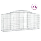 VidaXL Schans baskets 4 st vaulted 200x50x80 100 cm galvanized iron