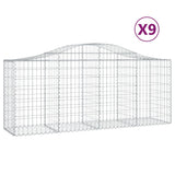 Vidaxl Schans kurver 9 St Vaulted 200x50x80 100 cm galvanisert jern