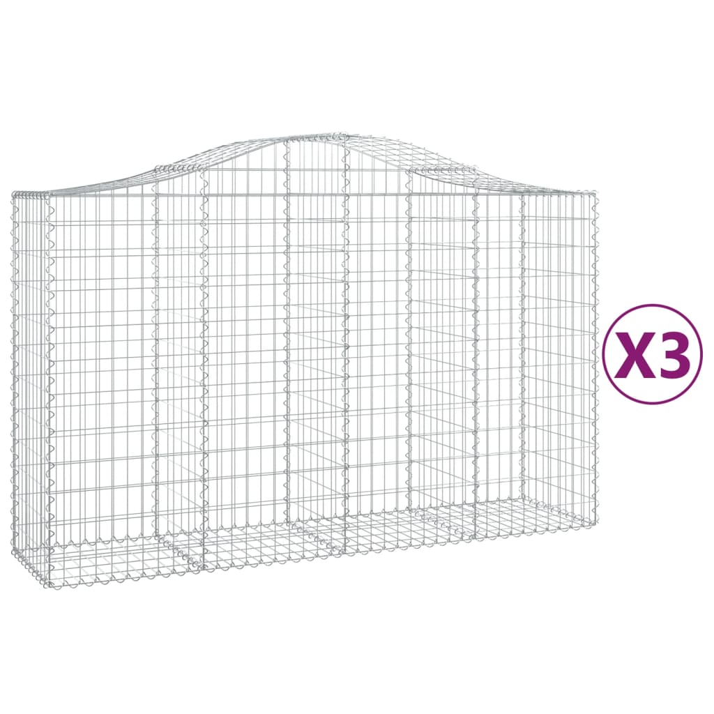 Vidaxl Schans Kosze 3 ST sklepione 200x50x120 140 cm żelazo