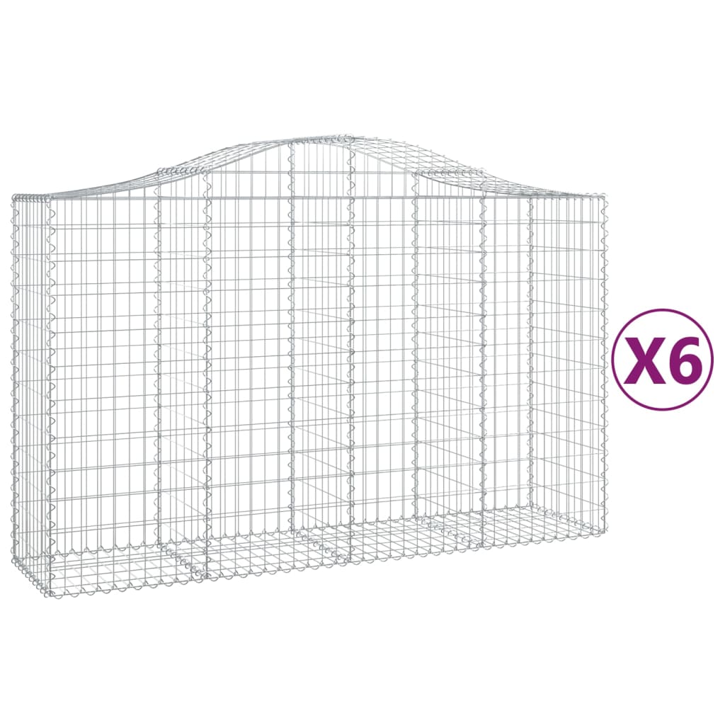 VidaXL Schans baskets 6 st vaulted 200x50x120 140 cm iron