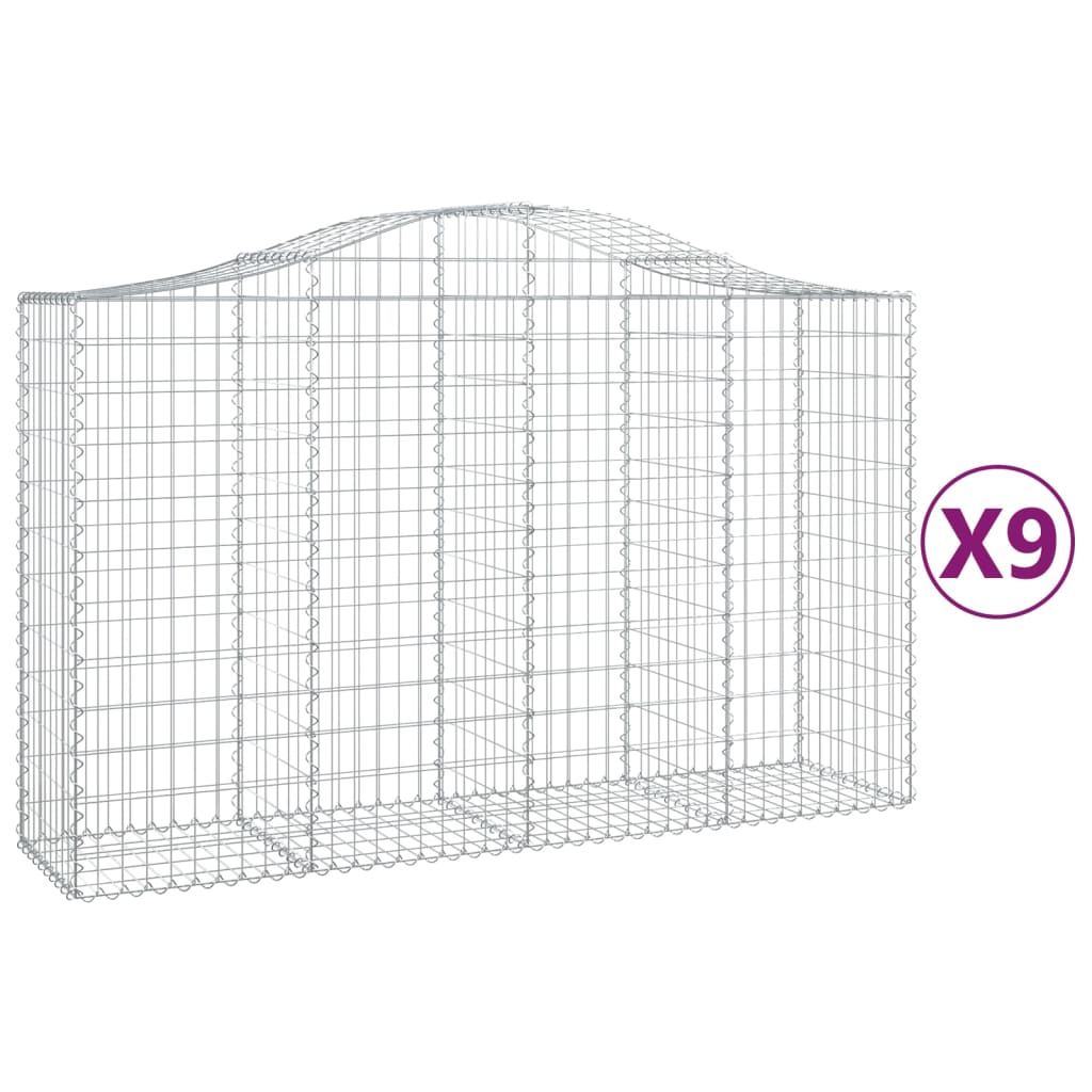 VidaXL Schans baskets 9 st vaulted 200x50x120 140 cm iron