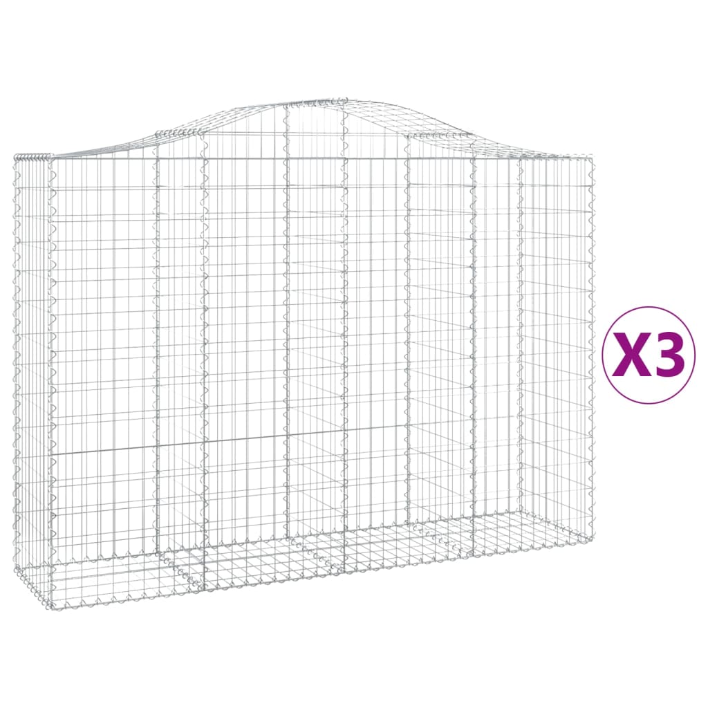 Vidaxl Schans kurver 3 St Vaulted 200x50x140 160 cm jern