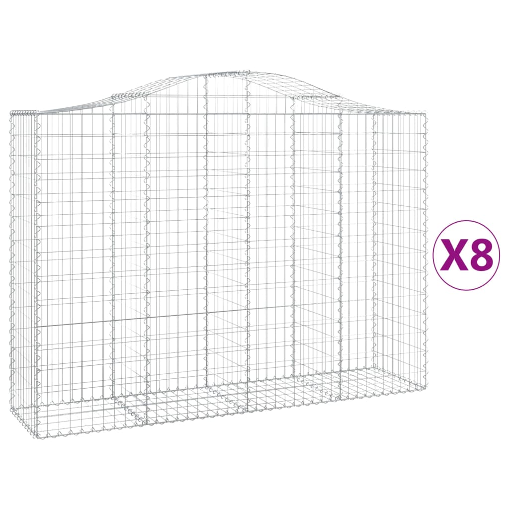 Cestas Vidaxl Schans 8 st 200x50x140 160 cm de hierro