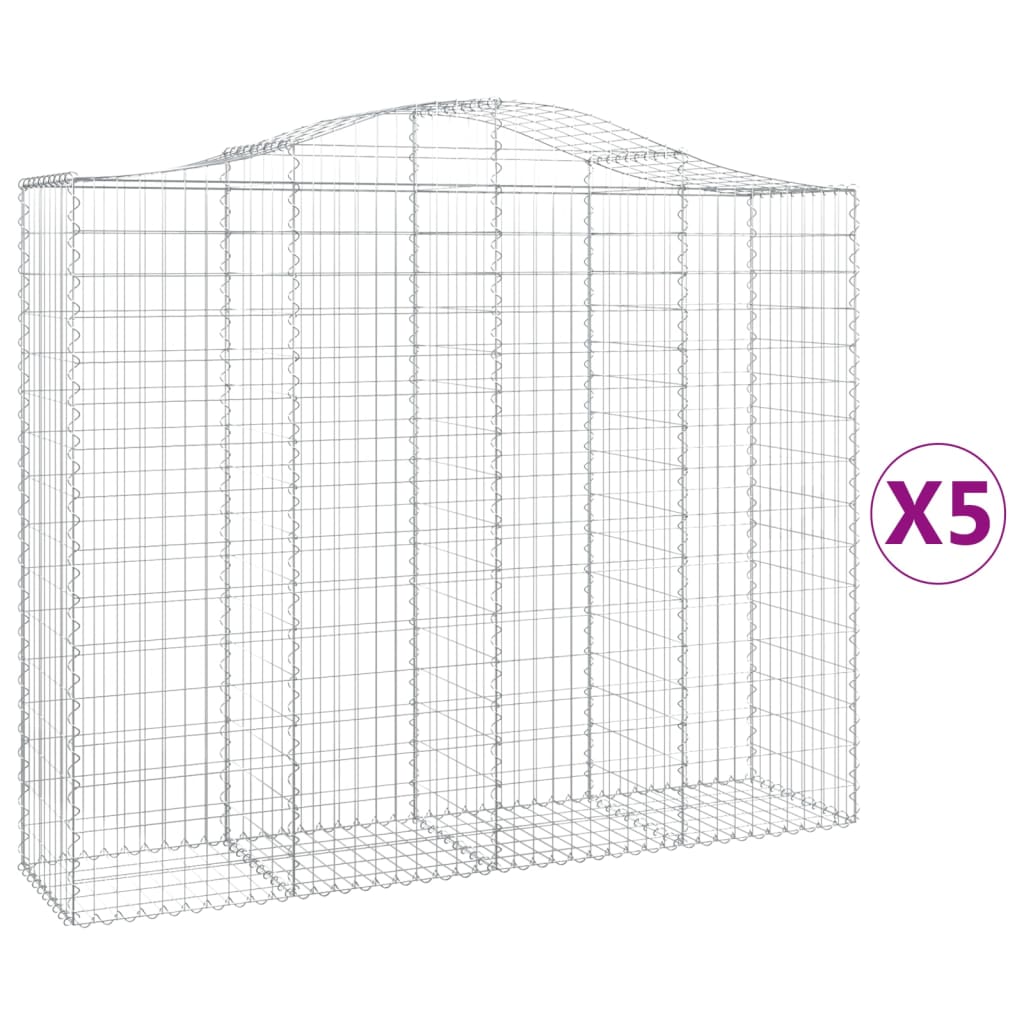 Vidaxl Schans kurver 5 st Vaulted 200x50x160 180 cm jern