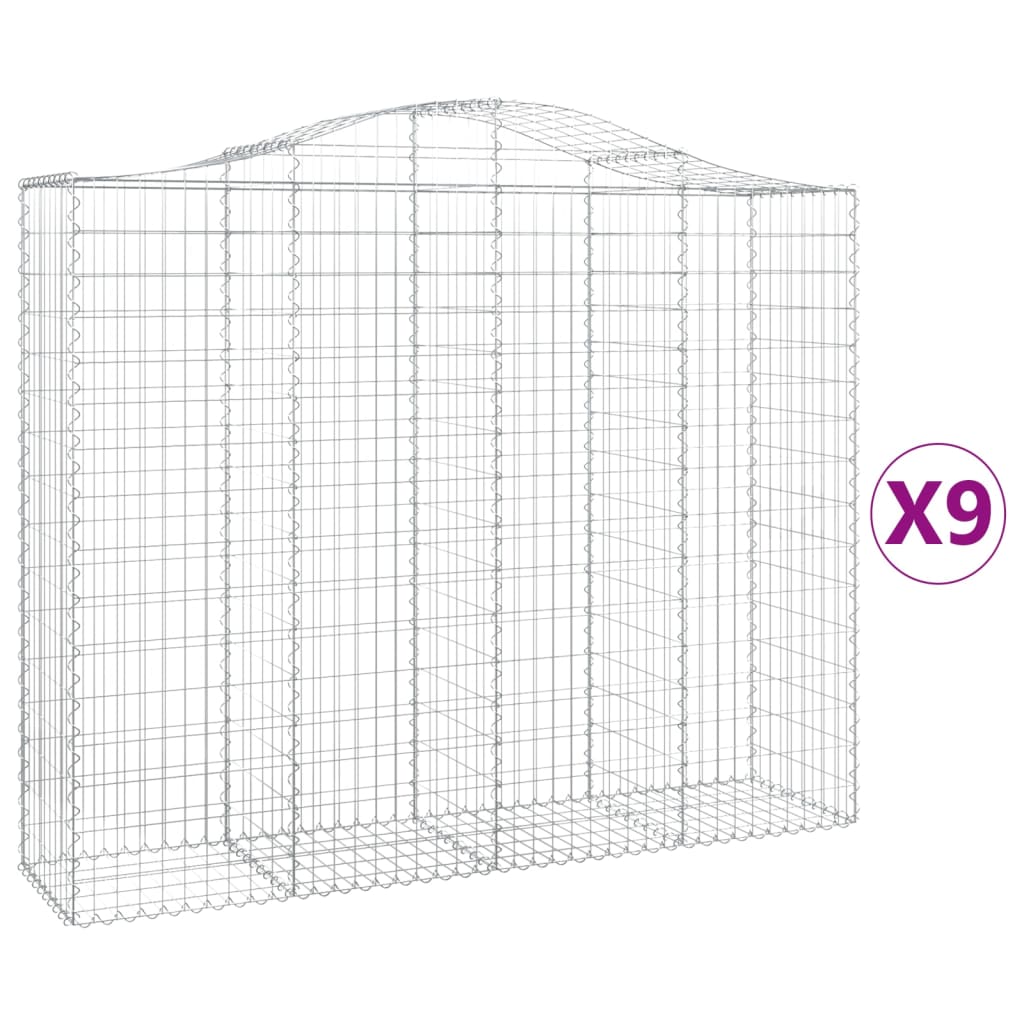 Vidaxl Schans baskets 9 st vaulted 200x50x160 180 cm iron