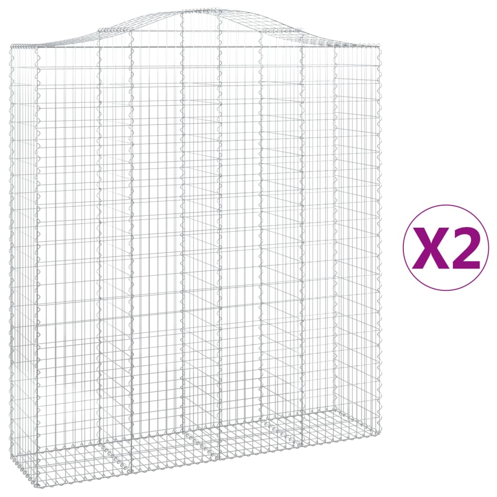 VidaXL Schans baskets 2 ST vaulted 200x50x220 240 cm iron