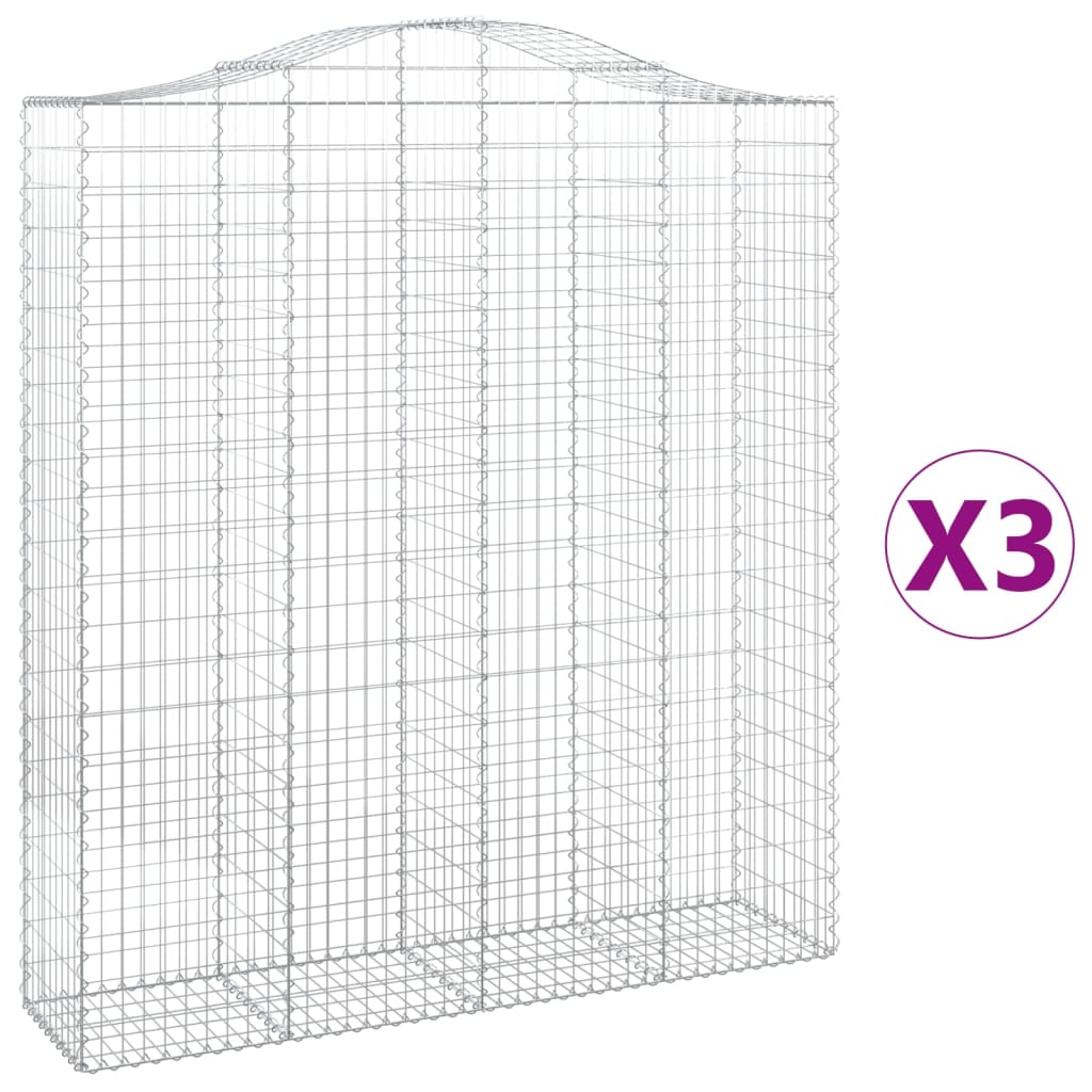 Vidaxl Schans Kosze 3 ST sklepione 200x50x220 240 cm żelazo