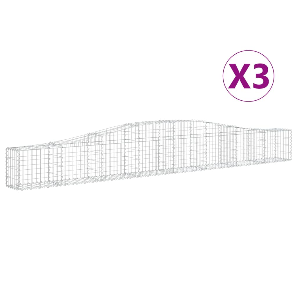 VidaXL Schans baskets 3 st vaulted 400x30x40 60 cm iron