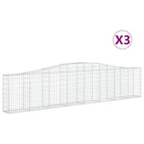 VidaXL Schans baskets 3 st vaulted 400x30x80 100 cm iron