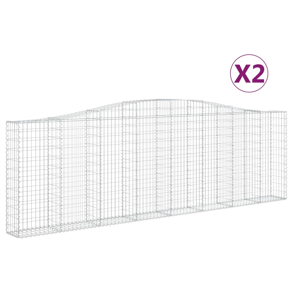 Vidaxl Schans kurver 2 st Vaulted 400x30x120 140 cm jern