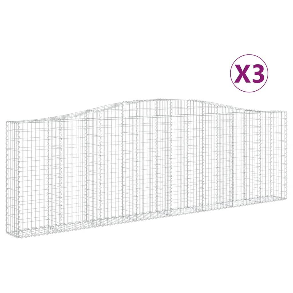 Vidaxl Schans Kosze 3 ST sklepione 400x30x120 140 cm żelazo