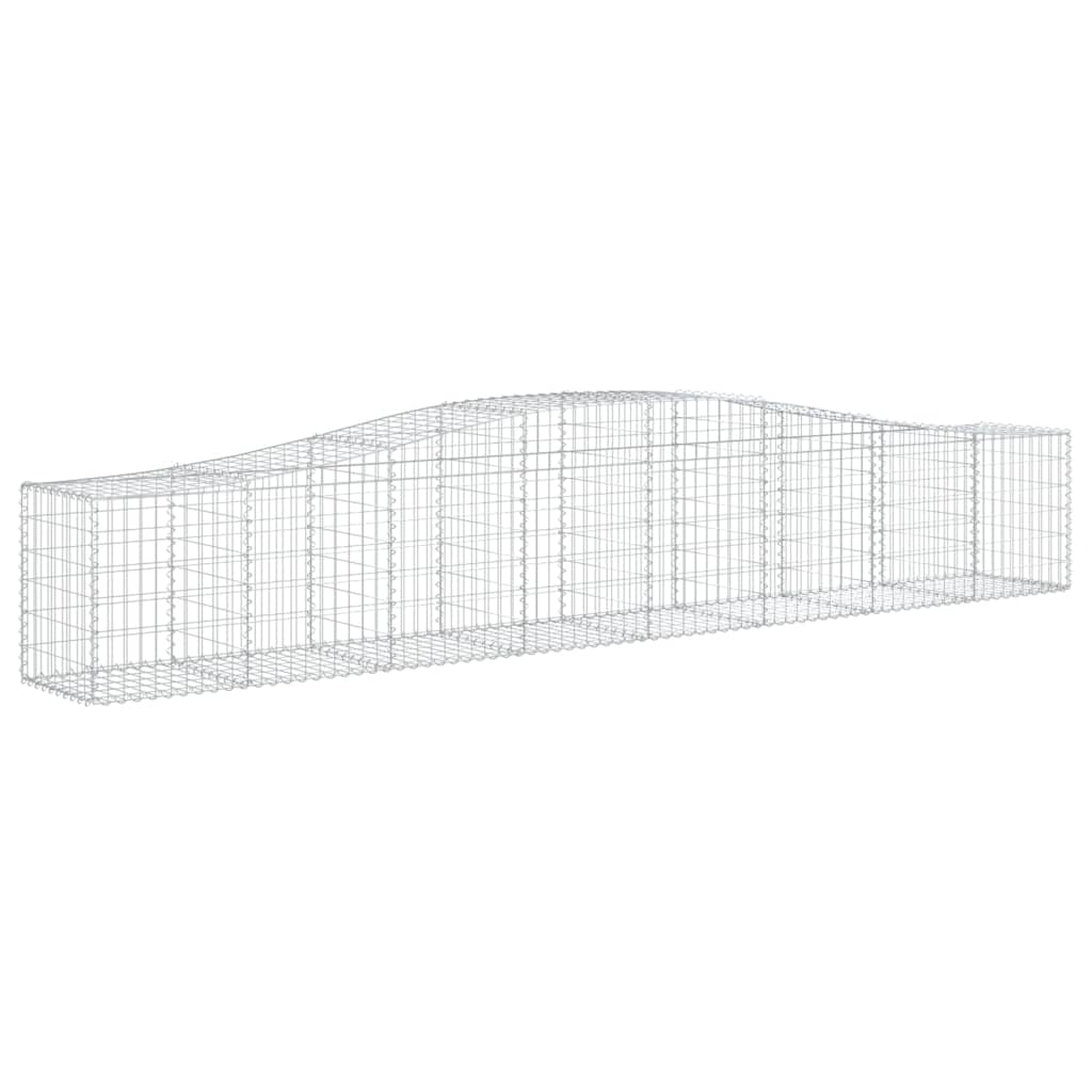 VidaXL Schans baskets 8 st vaulted 400x50x60 80 cm galvanized iron