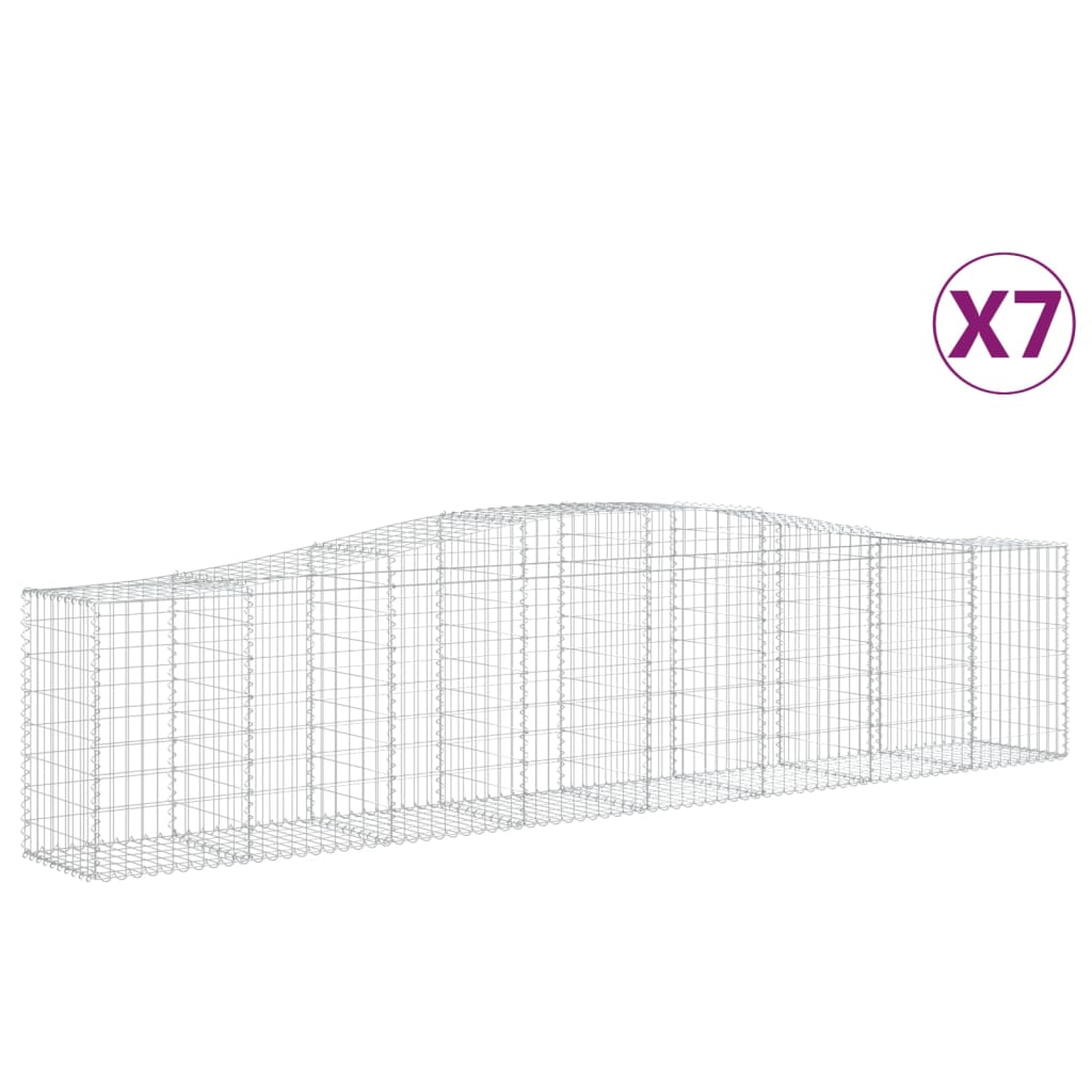 Vidaxl Schans kurve 7 st hvælvede 400x50x80 100 cm galvaniseret jern