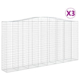 VidaXL Schans baskets 3 ST vaulted 400x50x200 220 cm iron