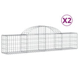 VidaXL Gabions 2 pcs courbé 200x30x40 60 cm fer galvanisé