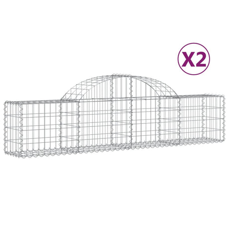 VidaXL Gabions 2 pcs courbé 200x30x40 60 cm fer galvanisé