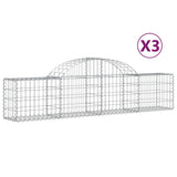 Vidaxl Schans kurve 3 st hvælvede 200x30x40 60 cm galvaniseret jern