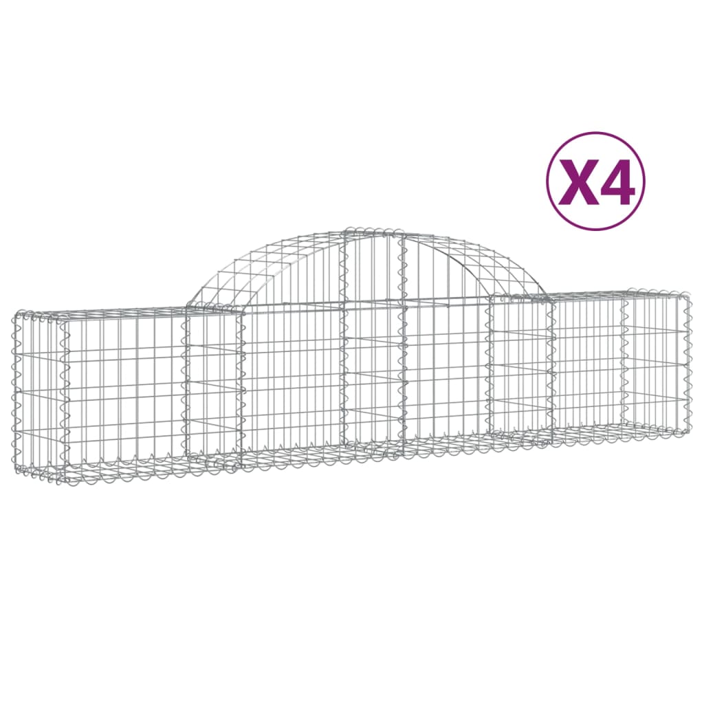 Vidaxl Schans Pankets 4 ST Voûté 200x30x40 60 cm fer