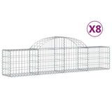 Vidaxl Schans kurve 8 st hvælvede 200x30x40 60 cm galvaniseret jern