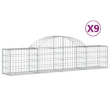 VidaXL Schans baskets 9 st vaulted 200x30x40 60 cm galvanized iron